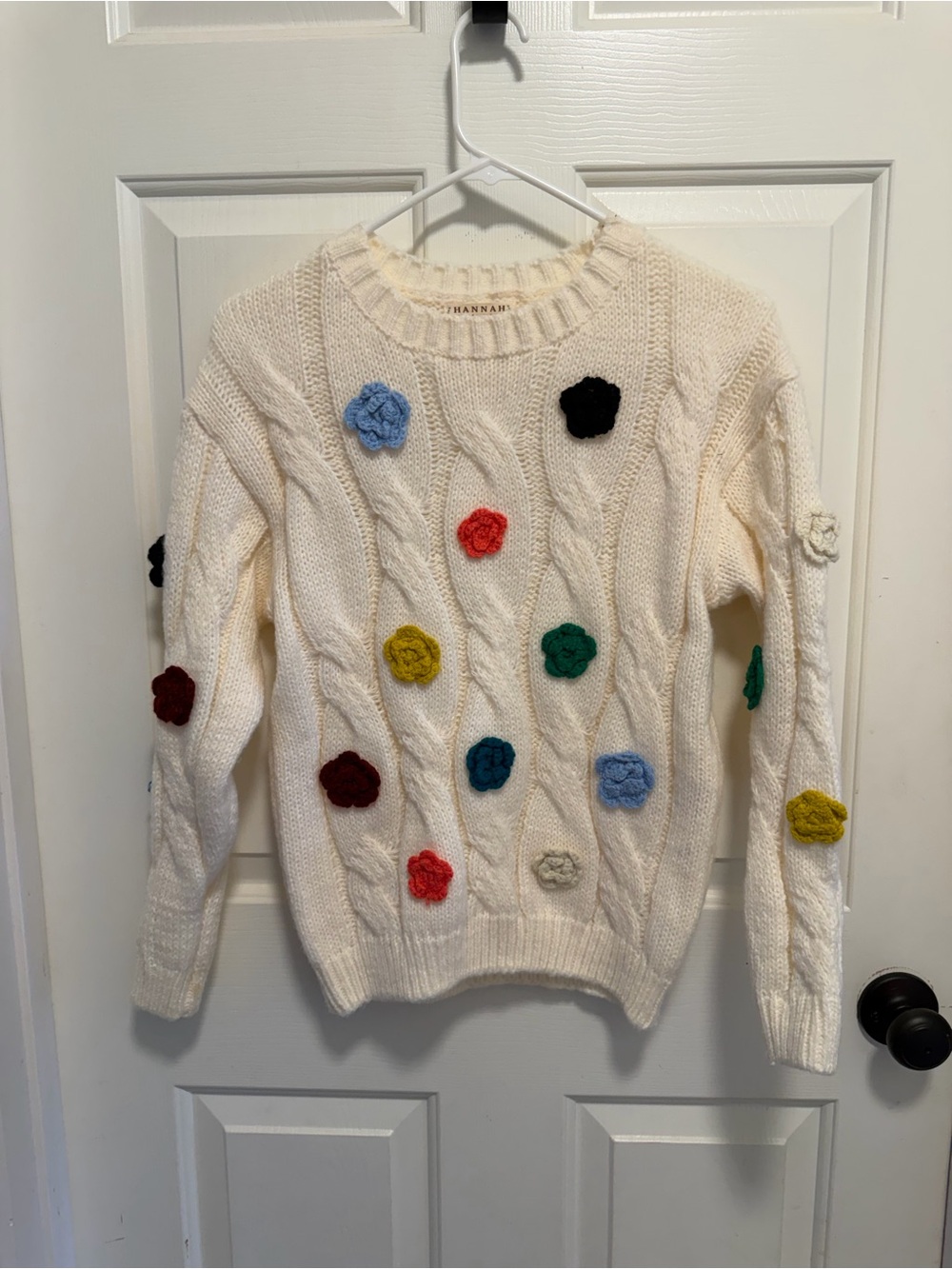 Hannah Banana All Over Flower Bable Sweater Size 14 - Picture 2 of 6